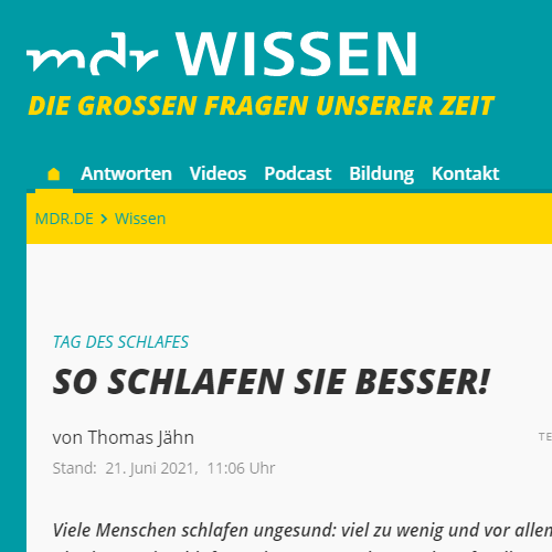 mdr-besser-schlafen Screenshot der MDR Webseite